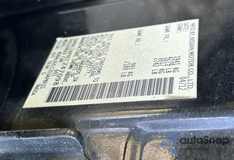 2012 Nissan Altima из США, поврежденный, VIN 1N4AL2APXCC247098